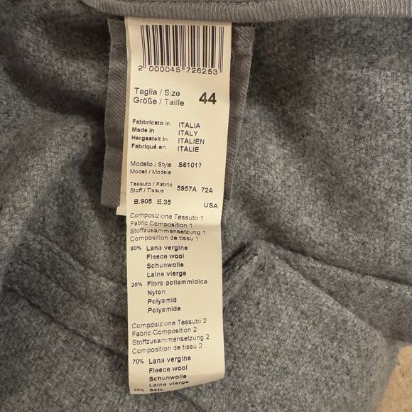 Peserico Single-Breasted Wool Silk Cashmere Blend Knit Sleeve Blazer Grey 44IT - Picture 11 of 12